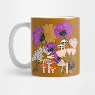 Wild Flowers and Mushroom Mug